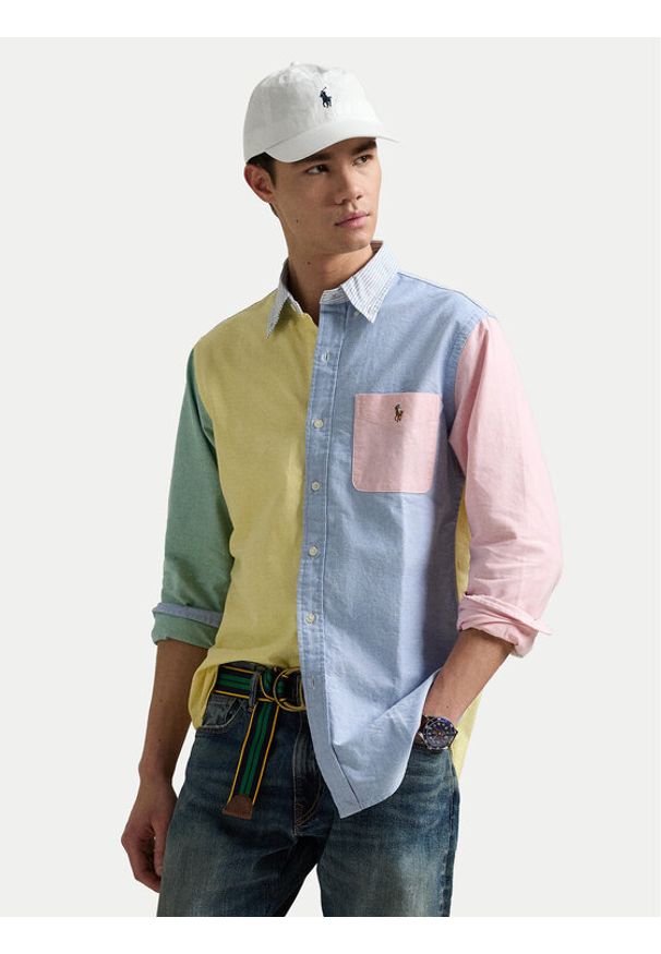 Polo Ralph Lauren Koszula 710928919001 Kolorowy Custom Fit. Typ kołnierza: polo. Materiał: bawełna. Wzór: kolorowy