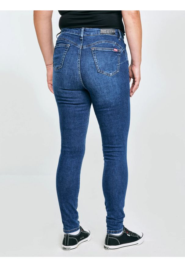Big-Star - Jeansy damskie push up z wysokim stanem granatowe Melinda High Waist 517. Stan: podwyższony. Kolor: niebieski