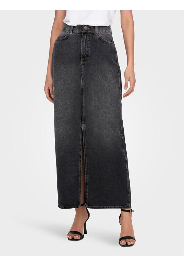only - ONLY Spódnica jeansowa Cilla 15320571 Szary Regular Fit. Kolor: szary. Materiał: jeans, bawełna