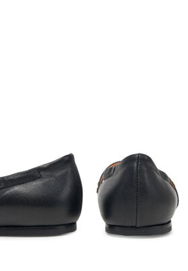 Elisabetta Franchi Baleriny F4-A3E-0209 Czarny. Kolor: czarny. Materiał: skóra