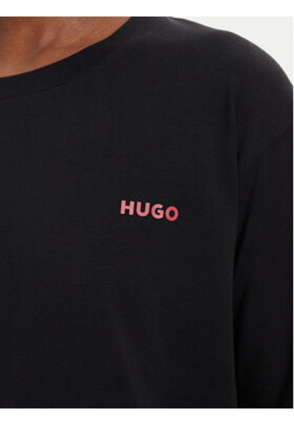 Hugo - HUGO Koszulka piżamowa 50555632 Czarny Regular Fit. Kolor: czarny. Materiał: bawełna