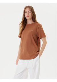 TwinSet - TWINSET T-Shirt 252TP2057 Brązowy Loose Fit. Kolor: brązowy. Materiał: bawełna