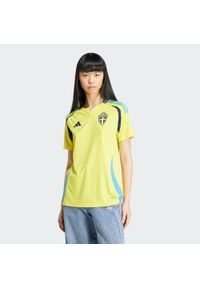 Adidas - Koszulka Sweden 24 Home. Kolor: żółty. Materiał: materiał. Sport: piłka nożna