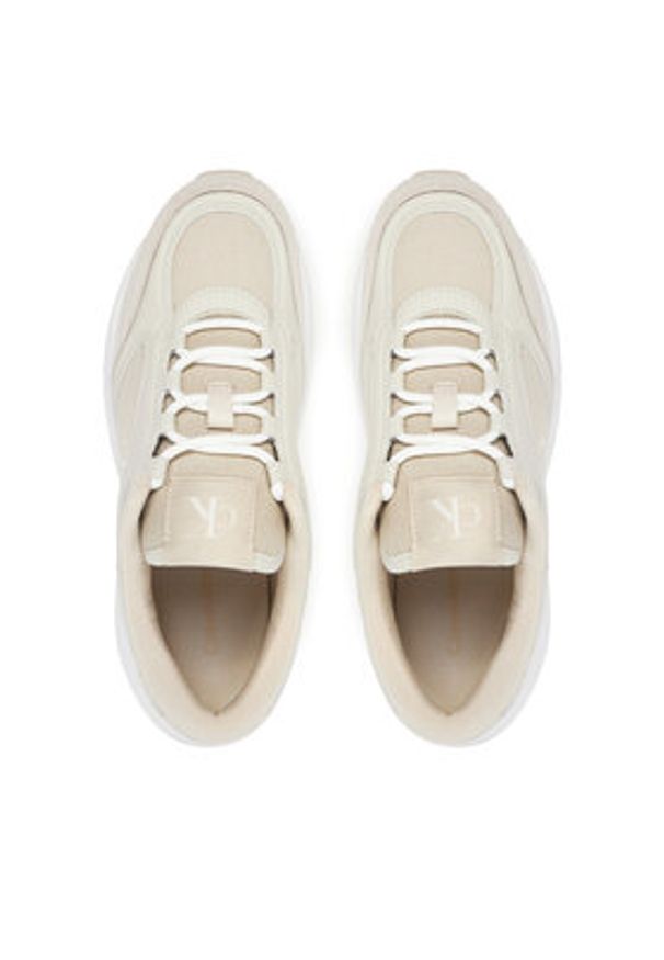 Calvin Klein Jeans Sneakersy Retro Tennis Mg Mix YW0YW01743 Beżowy. Kolor: beżowy. Materiał: materiał
