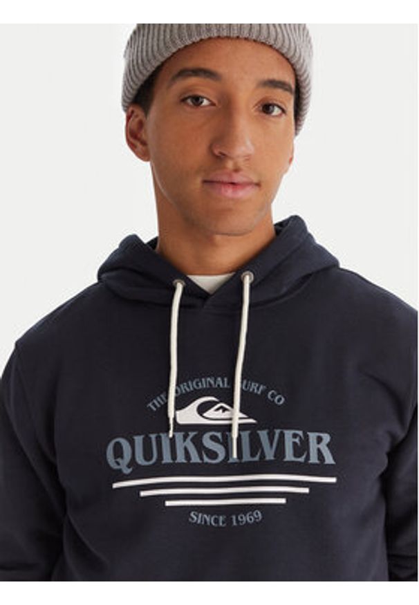 Quiksilver Bluza Screen Fleece Classic EQYFT05137 Granatowy Regular Fit. Kolor: niebieski. Materiał: bawełna