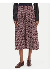 TOMMY HILFIGER - Tommy Hilfiger Spódnica trapezowa WW0WW49373 Bordowy Regular Fit. Kolor: czerwony. Materiał: wiskoza #1