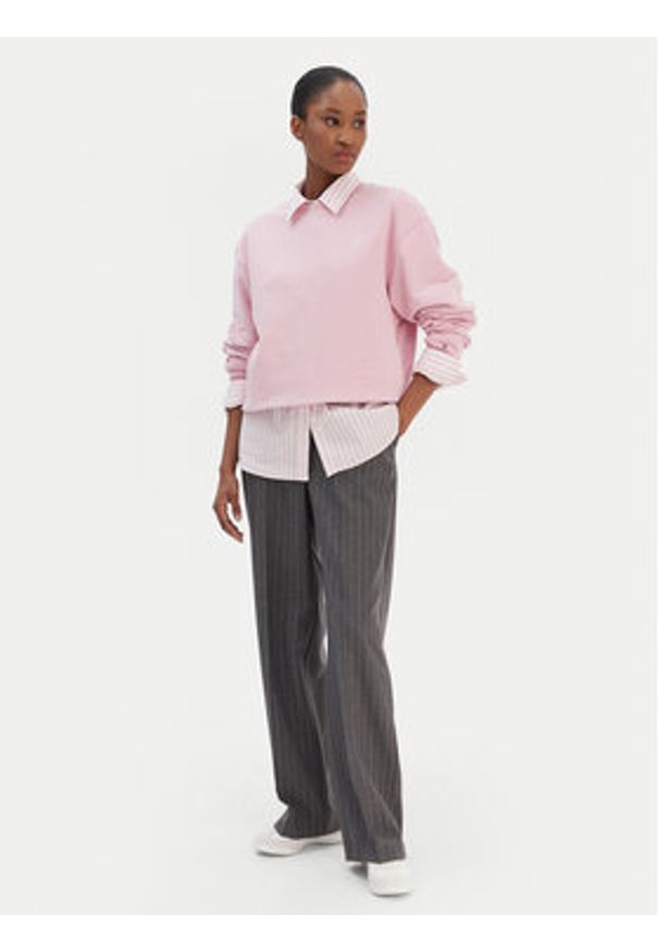 TOMMY HILFIGER - Tommy Hilfiger Bluza Script WW0WW49418 Różowy Regular Fit. Kolor: różowy. Materiał: bawełna