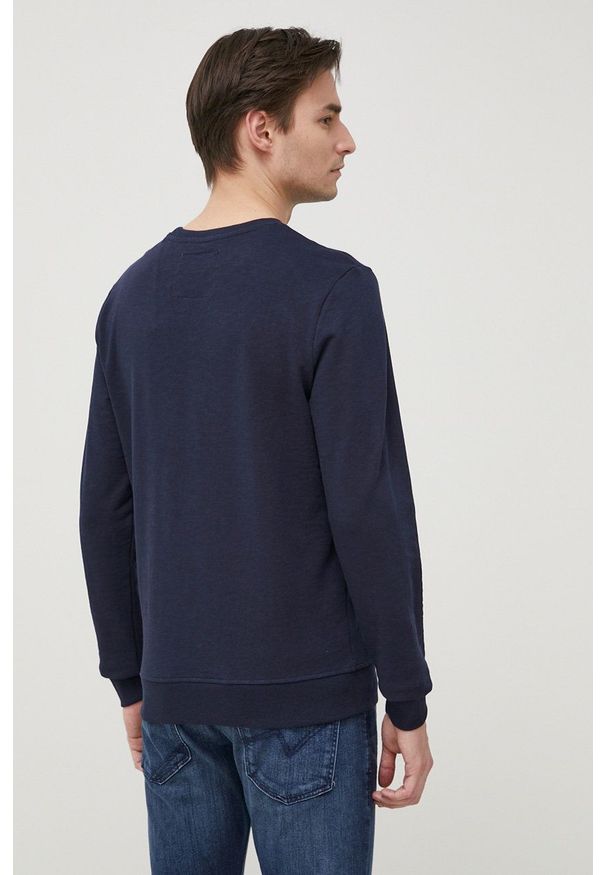 Tom Tailor Bluza bawełniana męska kolor granatowy gładka. Okazja: na co dzień. Kolor: niebieski. Materiał: bawełna. Wzór: gładki. Styl: casual
