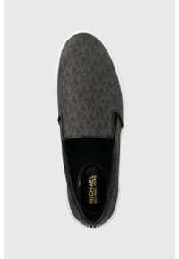 Michael Kors tenisówki KEATON SLIP ON damskie kolor czarny. Nosek buta: okrągły. Zapięcie: bez zapięcia. Kolor: czarny. Materiał: guma