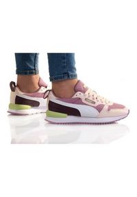 Buty do chodzenia dla dzieci Puma R78 Jr. Kolor: fioletowy, biały, wielokolorowy. Materiał: tkanina, materiał, syntetyk. Sport: turystyka piesza