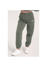 GYM GLAMOUR - Spodnie fitness damskie Gym Glamour dresowe. Kolor: zielony. Materiał: dresówka. Sport: fitness