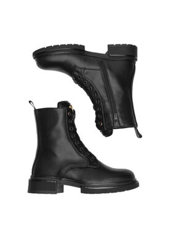 MEXX Trzewiki MI001712343W Czarny. Kolor: czarny. Materiał: skóra
