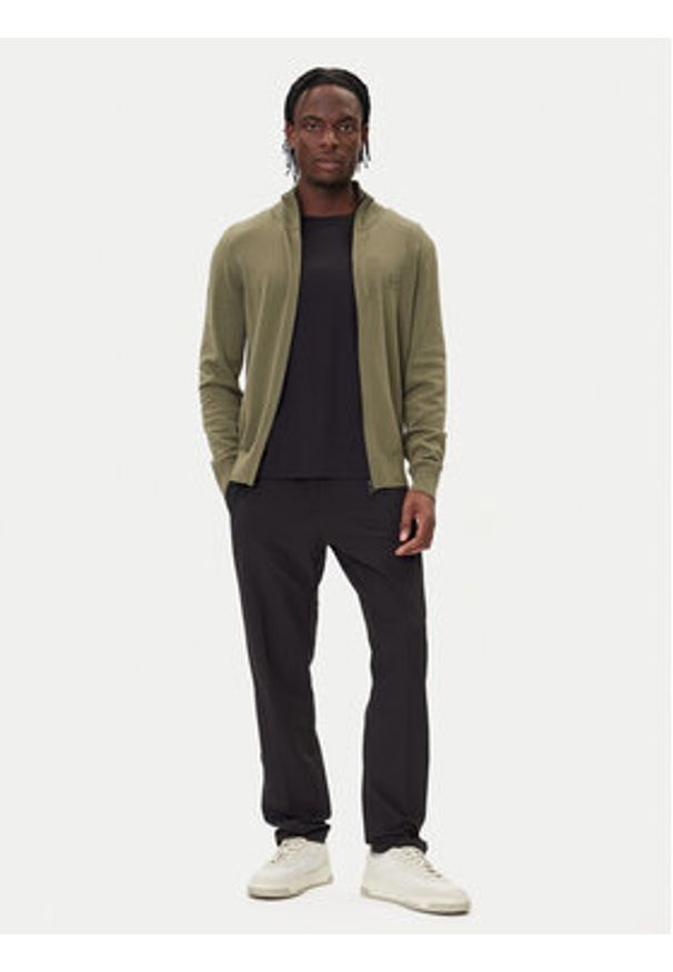 BOSS Kardigan Kanozip_S 50543692 Zielony Regular Fit. Kolor: zielony. Materiał: bawełna
