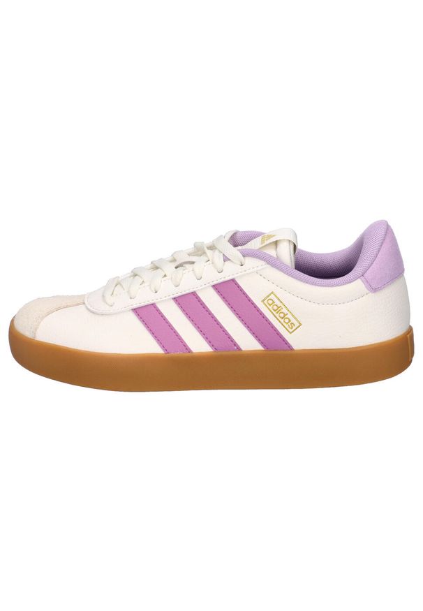 Adidas - Trenerzy damscy adidas VL Court 3.0. Kolor: szary, wielokolorowy, brązowy, biały. Materiał: skóra