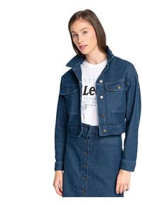 Lee - LEE SEASONAL RIDER JACKET KURTKA JEANSOWA DAMSKA DARK WILMA L54HDJGR. Materiał: jeans #5