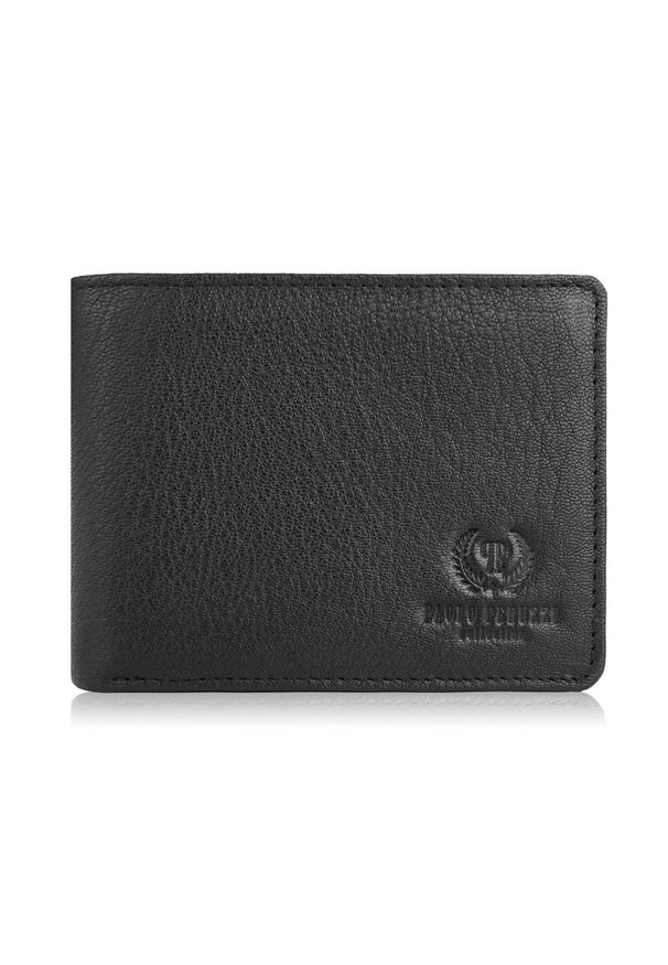 Portfel skórzany PAOLO PERUZZI T-79-BL czarny. Kolor: czarny. Materiał: skóra