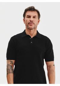 Pako Lorente - PAKO LORENTE – Czarne polo swetrowe. Okazja: na co dzień. Typ kołnierza: polo. Kolor: czarny, beżowy. Materiał: bawełna. Styl: casual #9