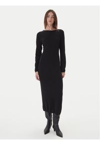 Kontatto Sukienka dzianinowa 3M0964C Czarny Slim Fit. Kolor: czarny. Materiał: syntetyk