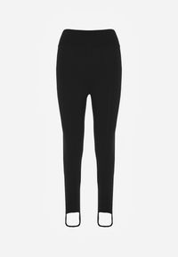 Born2be - Czarne Gładkie Legginsy z Wysokim Stanem Ociepleniem i Zapiętkami Ferisanna. Okazja: na co dzień. Stan: podwyższony. Kolor: czarny. Wzór: gładki. Styl: casual #7