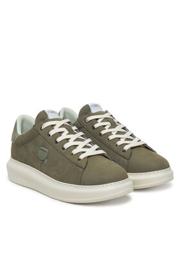 Karl Lagerfeld - KARL LAGERFELD Sneakersy Kapri KL52572N Khaki. Kolor: brązowy. Materiał: skóra, nubuk