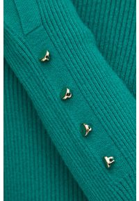 medicine - Medicine sweter damski kolor zielony lekki. Kolor: zielony. Materiał: dzianina, prążkowany. Długość rękawa: długi rękaw. Długość: długie #5