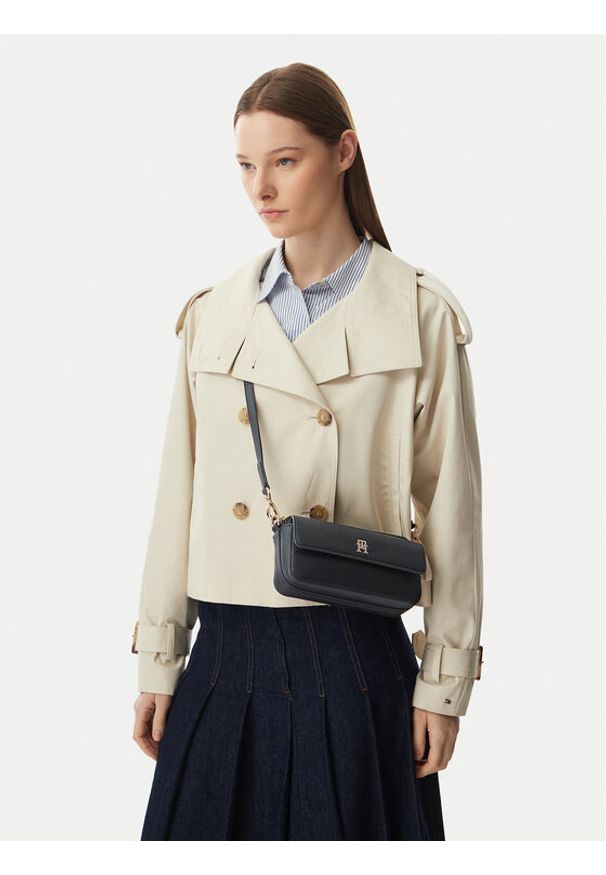 TOMMY HILFIGER - Tommy Hilfiger Torebka Th Icon Camera Bag AW0AW18721 Czarny. Kolor: czarny. Materiał: skórzane