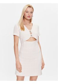 Pinko Sukienka codzienna 100946 A0UO Écru Regular Fit. Okazja: na co dzień. Materiał: bawełna. Typ sukienki: proste. Styl: casual