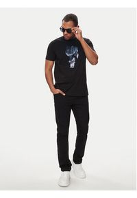Karl Lagerfeld - KARL LAGERFELD T-Shirt 755424 542241 Czarny Regular Fit. Typ kołnierza: dekolt w karo. Kolor: czarny. Materiał: bawełna #5