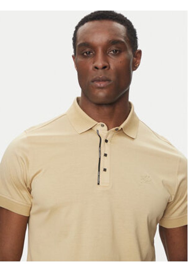 Karl Lagerfeld - KARL LAGERFELD Polo 745007 552200 Beżowy Regular Fit. Typ kołnierza: polo. Kolor: beżowy. Materiał: bawełna
