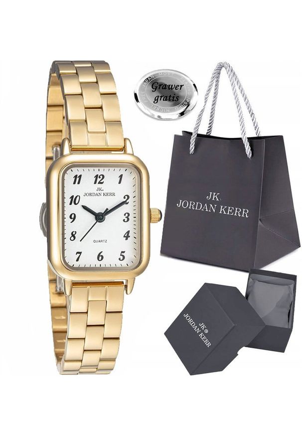 Zegarek Jordan Kerr Zegarek damski SILIA złoty z cyframi. Kolor: złoty