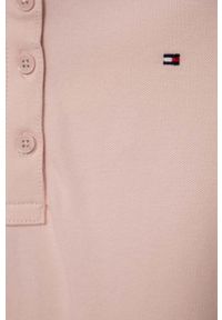 TOMMY HILFIGER - Tommy Hilfiger sukienka dziecięca kolor różowy mini rozkloszowana. Kolor: różowy. Materiał: bawełna. Długość rękawa: krótki rękaw. Typ sukienki: rozkloszowane. Długość: mini #3