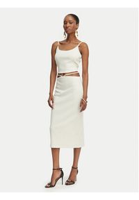 Guess Top E6GP01 KG322 Kremowy Slim Fit. Kolor: kremowy. Materiał: syntetyk #3