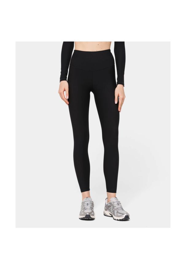 Legginsy Carpatree prążkowane z kieszenią Onyx Flow czarne. Kolor: czarny. Materiał: prążkowany. Sport: fitness