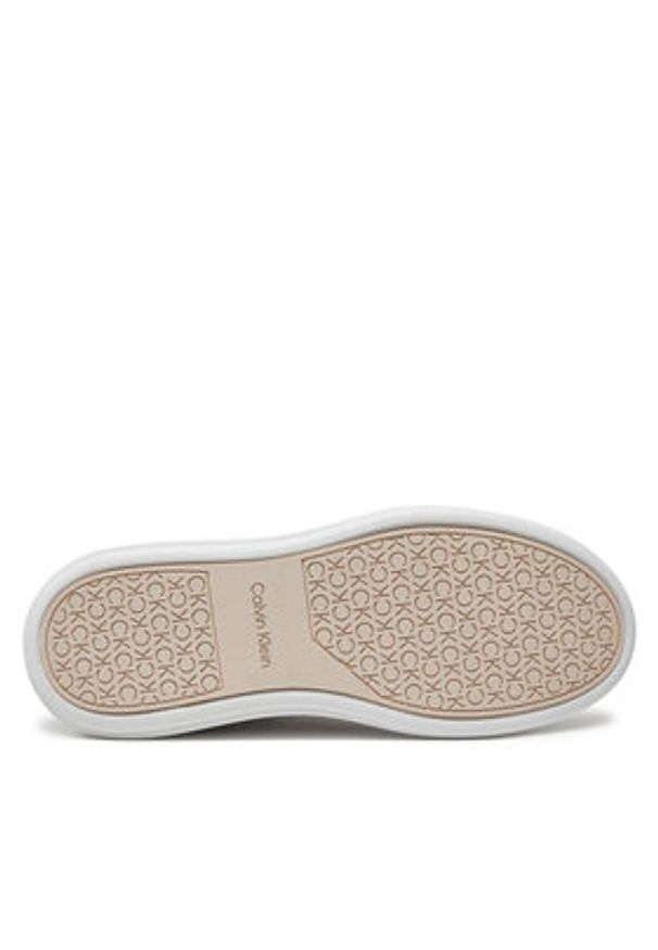 Calvin Klein Sneakersy Cupsole Lace Up Saff Mono HW0HW02103 Biały. Kolor: biały. Materiał: skóra