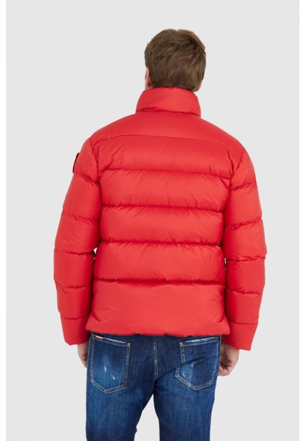 Blauer USA - BLAUER Czerwona puchowa kurtka męska FLETCHER, Rozmiar XL. Kolor: czerwony. Materiał: puch