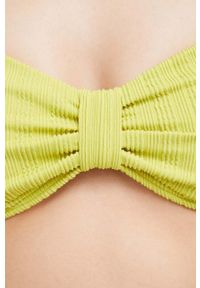 Abercrombie & Fitch biustonosz kąpielowy kolor zielony lekko usztywniona miseczka. Kolor: zielony #3