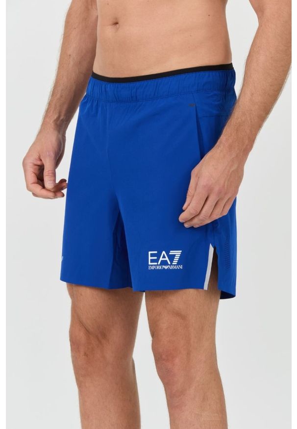 EA7 Emporio Armani - EA7 Niebieskie kąpielówki Bermudas. Kolor: niebieski