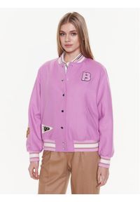 BOSS - Kurtka bomber Boss. Kolor: różowy. Materiał: wełna, syntetyk #1