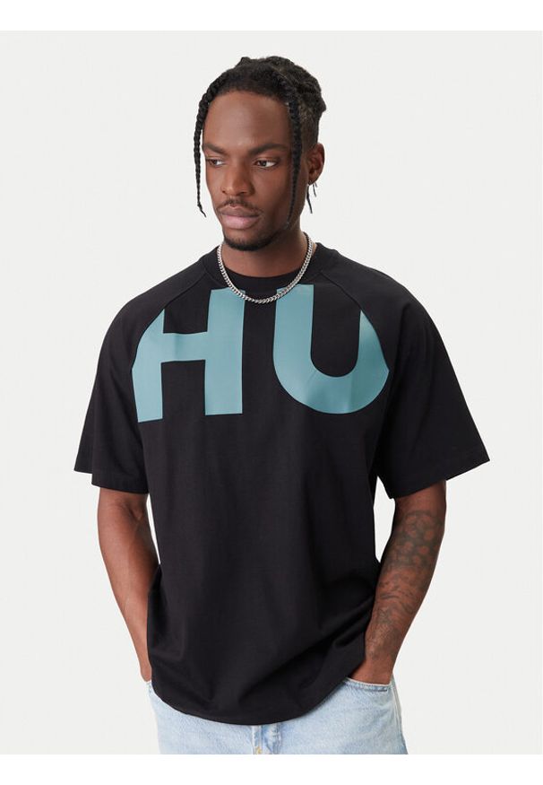 Hugo - HUGO T-Shirt Nalftee 50552485 Czarny Loose Fit. Kolor: czarny. Materiał: bawełna