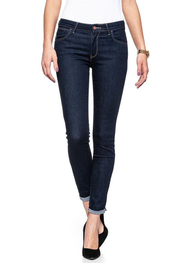 Wrangler - WRANGLER HIGH SKINNY COSY TOUCH W27HRL21N 112128115. Stan: podwyższony. Wzór: jednolity