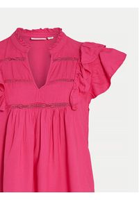 Vila Bluzka Visia 14097358 Różowy Regular Fit. Kolor: różowy. Materiał: wiskoza #4