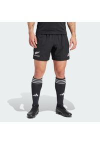 Adidas - Szorty All Blacks Rugby. Kolor: czarny. Materiał: materiał