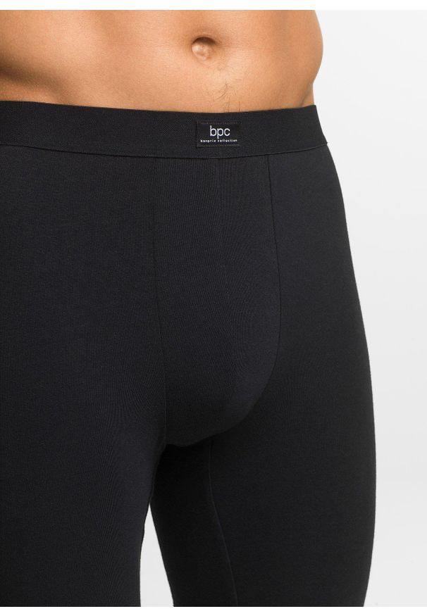bonprix - Długie bokserki o dopasowanym kroju z bawełną (2 pary). Kolor: czarny. Materiał: bawełna. Długość: długie