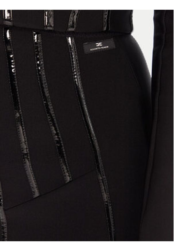 Elisabetta Franchi Spódnica ołówkowa GO-124-57E2-V460 Czarny Slim Fit. Kolor: czarny. Materiał: syntetyk