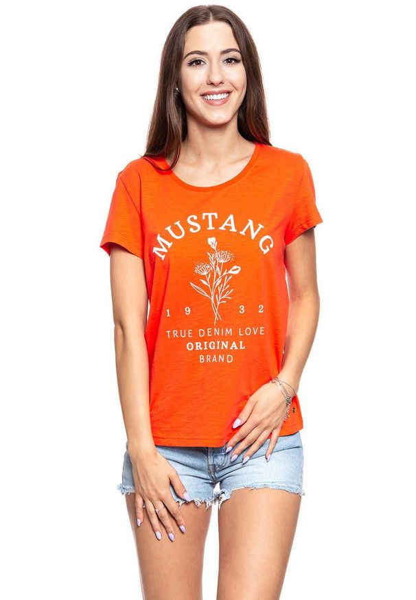 Mustang - MUSTANG T SHIRT DAMSKI Alina C Print 1009870 7096. Wzór: nadruk