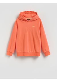 Reserved - Bluza oversize z kapturem - czerwony. Typ kołnierza: kaptur. Kolor: czerwony. Materiał: bawełna, dzianina #1
