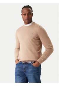 GANT - Gant Sweter 8030561 Beżowy Regular Fit. Kolor: beżowy. Materiał: bawełna #1