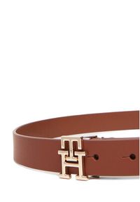 TOMMY HILFIGER - Tommy Hilfiger Pasek Damski Th Modern AW0AW17496 Brązowy. Kolor: brązowy. Materiał: skóra #3
