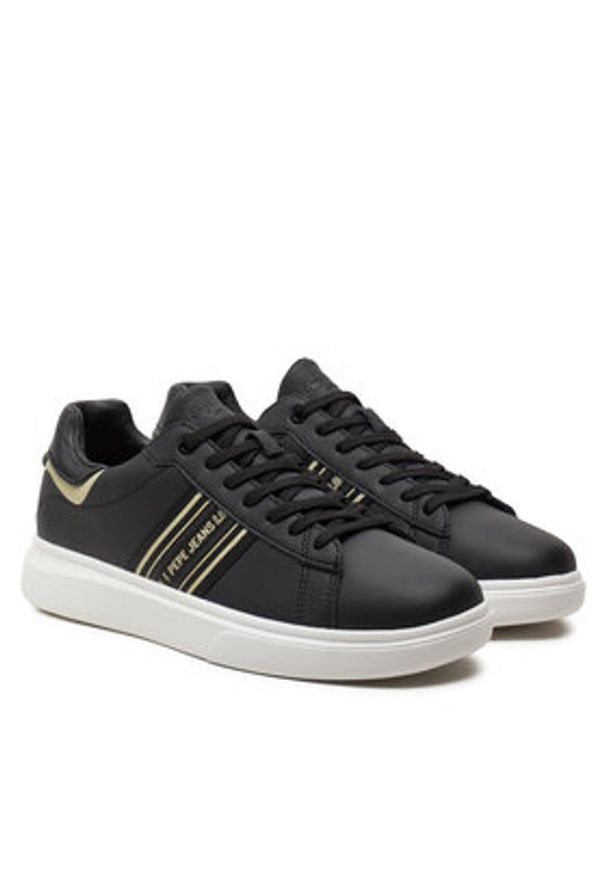 Pepe Jeans Sneakersy PMS00023 Czarny. Kolor: czarny. Materiał: skóra