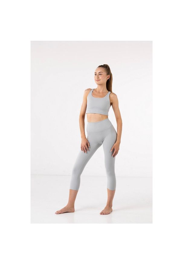 MOONHOLI - Legginsy do jogi Moonholi Yoggings 7/8 z wysokim stanem. Stan: podwyższony. Kolor: szary. Sport: joga i pilates